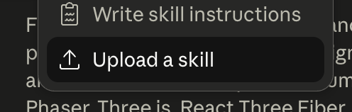 Skill file selection screen