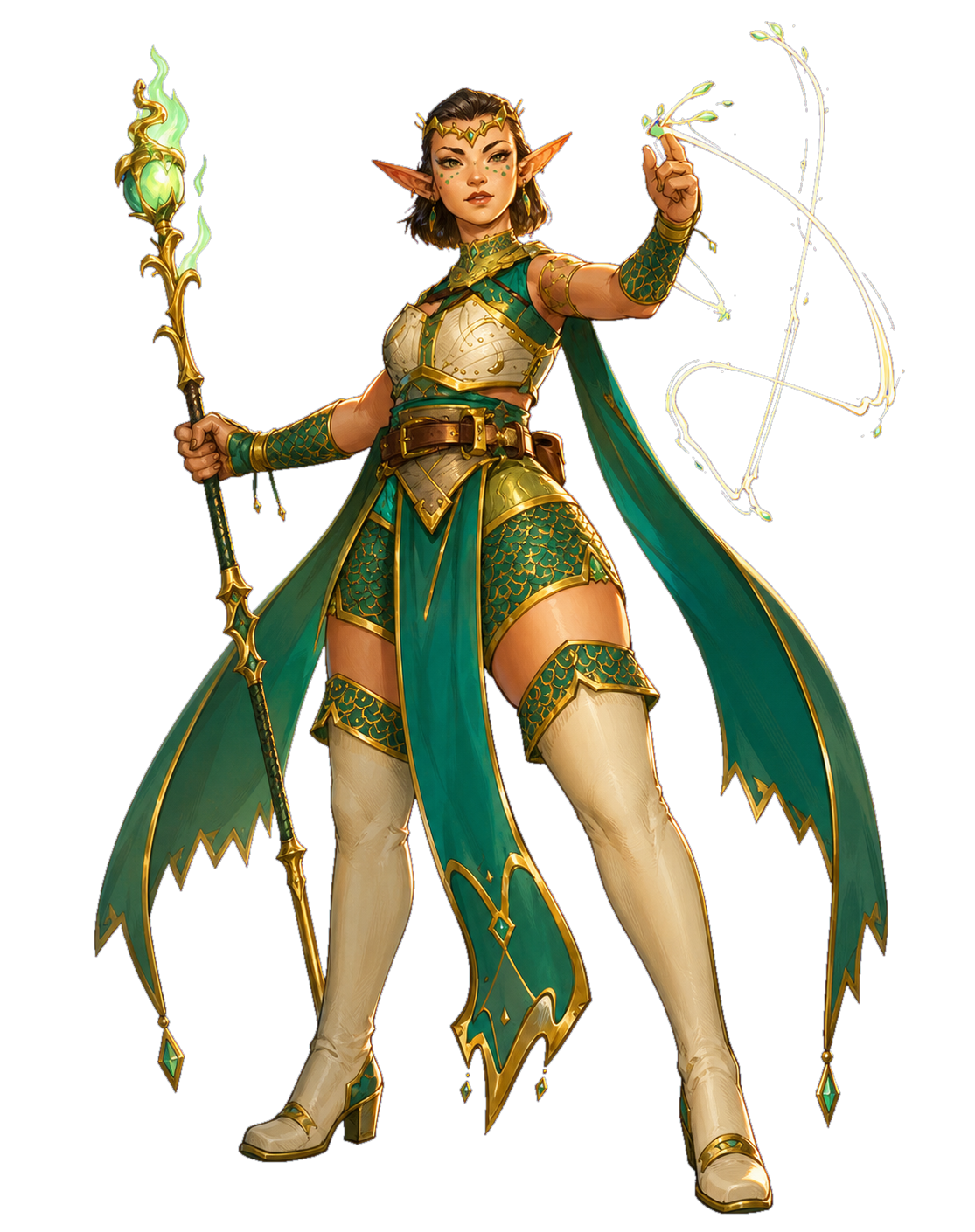 Marlowe Fairwind, a Loreborne Elf Sorcerer prepared character for The Goldspire Messengers.
