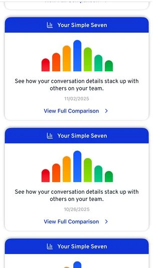 Original earlier About Me capture with repeated Your Simple Seven cards.