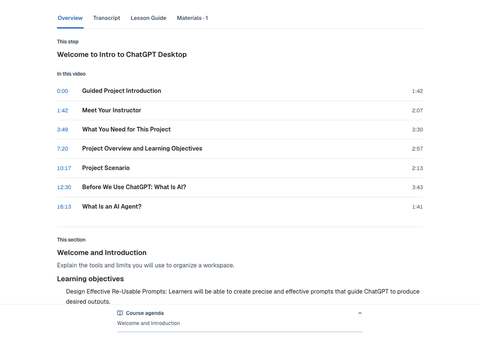 Original development capture of the new course draft. The four-tab workspace shipped in app v37; the course remains in authoring.