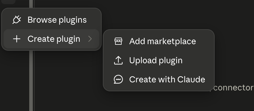 Create Plugin menu with Upload Plugin option