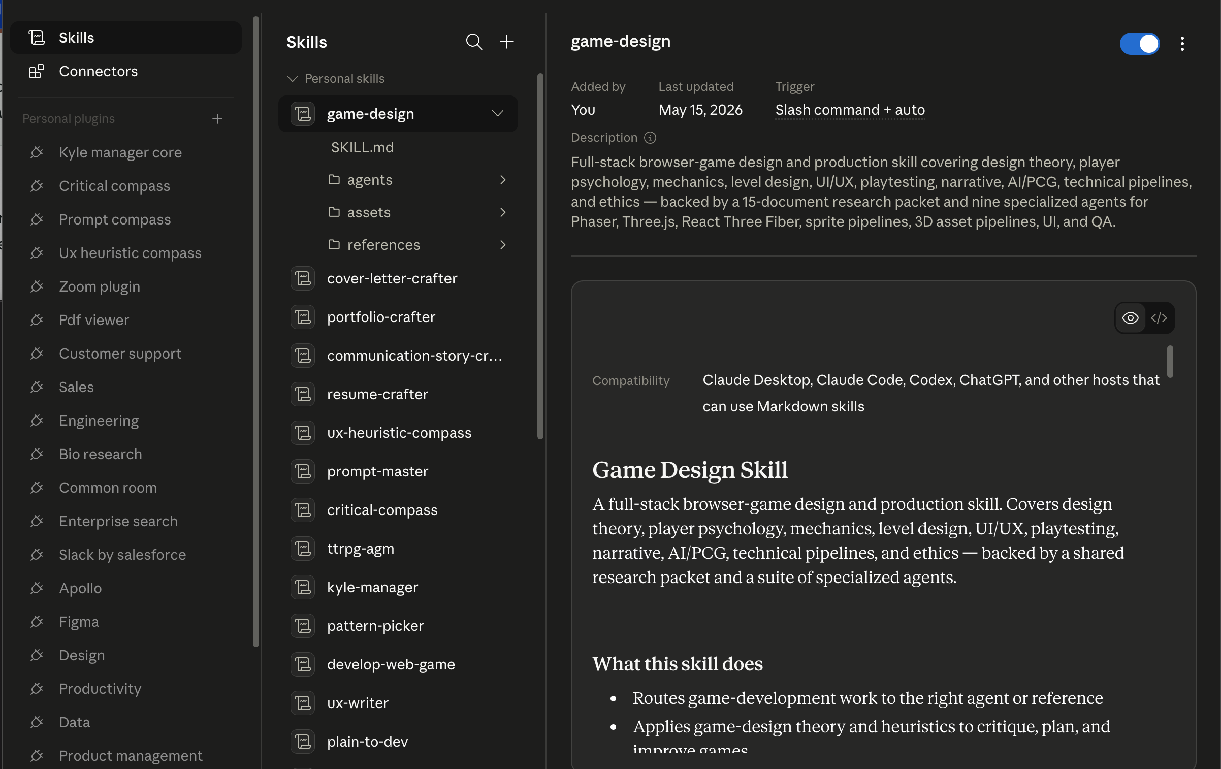 Claude Skills area before upload